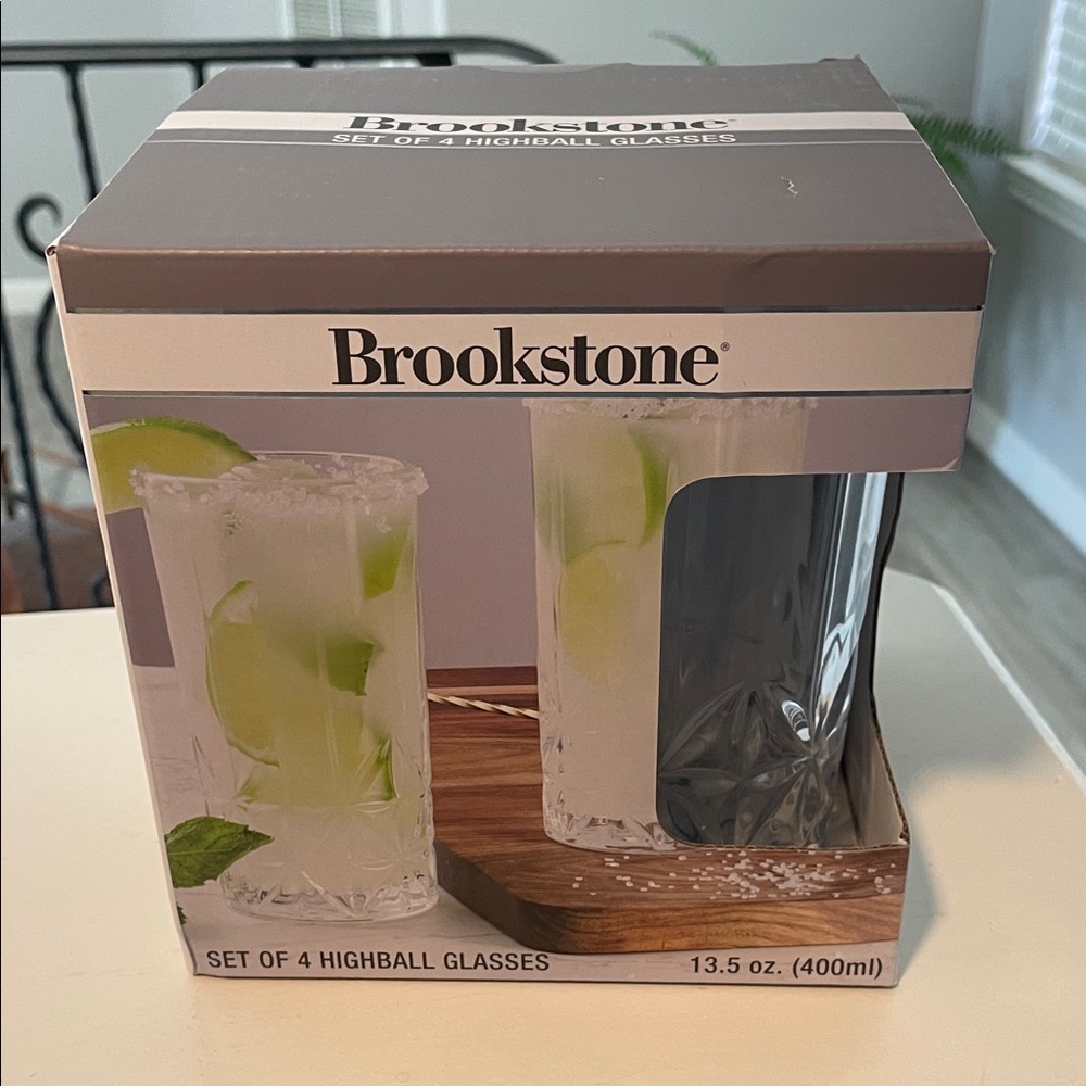 Brookstone Crystal Clear Highball Glass Set